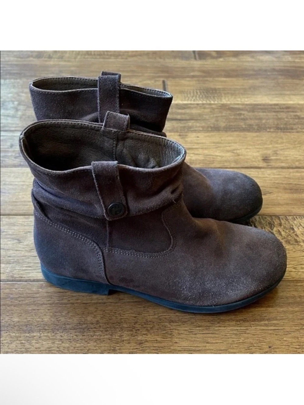 Birkenstock Sarnia Booties Ankle Boots Chocolate Brown Suede Size 36